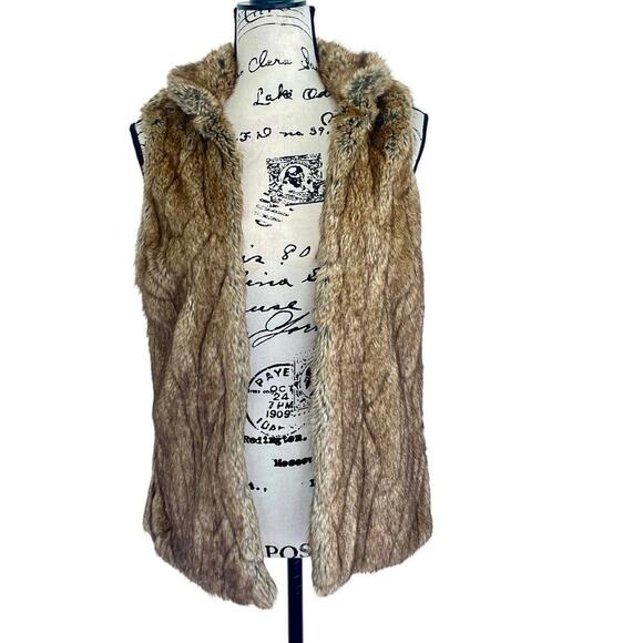 Y2K ABERCROMBIE & FITCH OPEN VEST FAUX FUR SZ SMALL GRUNGE MOBWIFE AESTHETIC - Picture 3 of 16